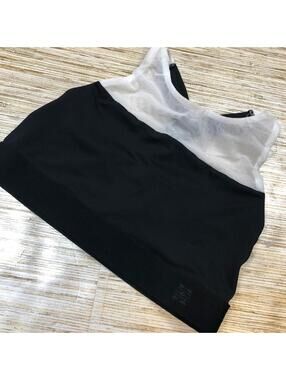 2253 Natori GRAVITY SPORT BRALETTE 758201 Black & White Sz L nwot